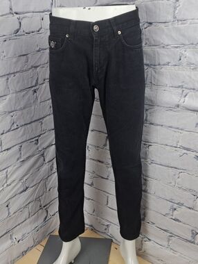 Versace Men's Slim Fit Jeans Medusa Head Italy Black Faded 30 Actual 32x28.5